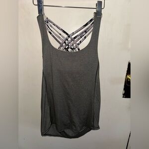 Lululemon Athletica Gray Strappy Back Tank Top